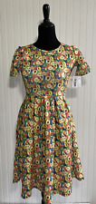 LuLaRoe Amelia Zipper Pleated Dress with Pockets Fruit Womens Size XXS Apple