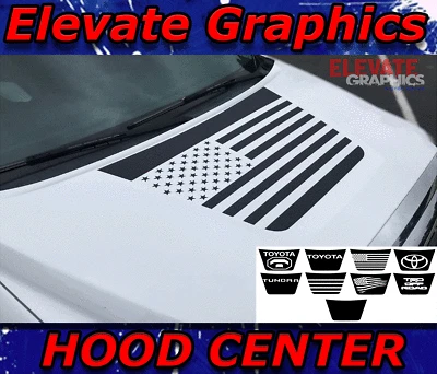 Calcomanías gráficas de vinilo opciones capó central rayas Toyota Tundra 2014-2021 Foto 1 de 4