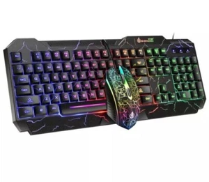 Clavier gamer PC Rétro-éclairage avec souris gamer led Filaire USB - Photo 1/8