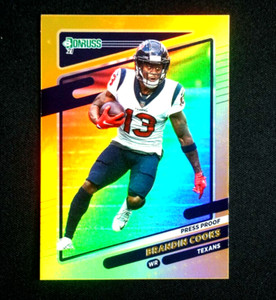 BRANDIN COOKS SP Gold 2021 Donruss Press Proof Gold Holo #166 Texans