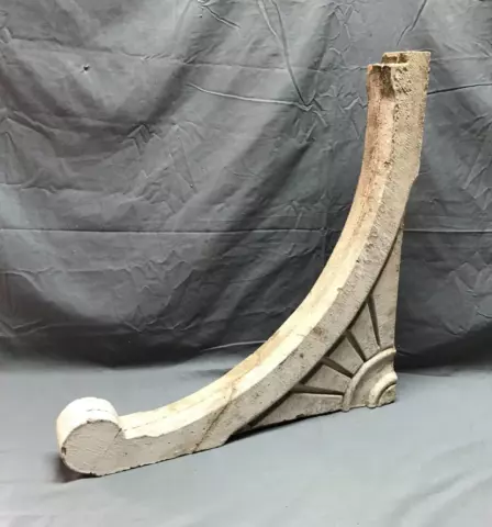 Single Antique One Shabby White Chic Wood Corbel Roof Bracket VTG Old 1563-22B Cover