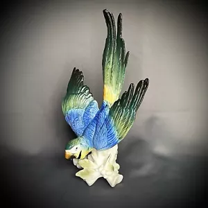 Parrot Porcelain Figurine - Volkstedt - Karl Ens - Germany - 20th Century - Rare - Picture 1 of 16