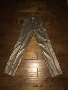 Hugo Buscati Collection 100% Leather Pants Women's Size 4 Gold