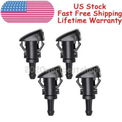 4*Front Windshield Washer Nozzle JET For DODGE DURANGO 04-09 GRAND CARAVAN 08-13 - Image 1 of 4