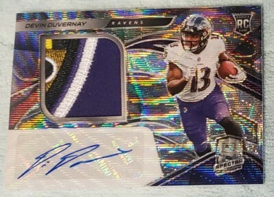2020 Panini Spectra FOTL Wave /25 Devin Duvernay #231 RPA Rookie Patch Auto - Image 1 of 4