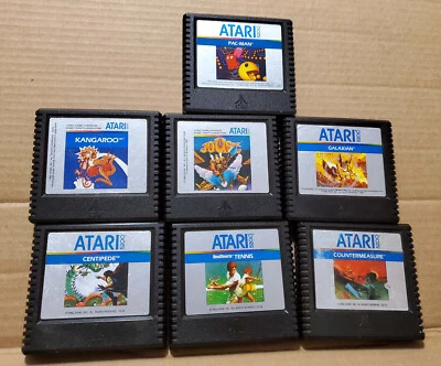 Atari 5200 Lot 7 Game Bundle Galaxian,  Kangaroo, Centipede, Joust, Pacman - Image 1 of 4