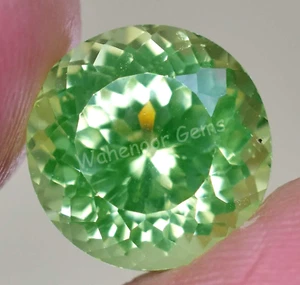 10.15 Ct Natural Green Peridot Round Shape VVS Pak Gemstone AGL Certified - Picture 1 of 7