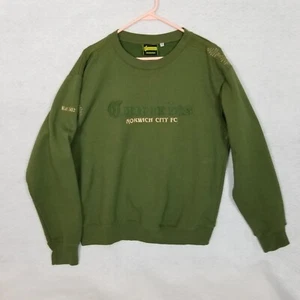 NORWICH CITY FC FOOTBAL CLUB CANARIES England Soccer Sweatshirt Green Size XL - Picture 1 of 8