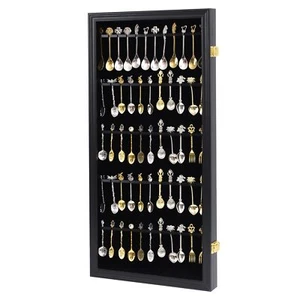 60 Souvenir Tea Spoon Display Case Collection Collector Rack Wall Mount Woode... - Picture 1 of 6