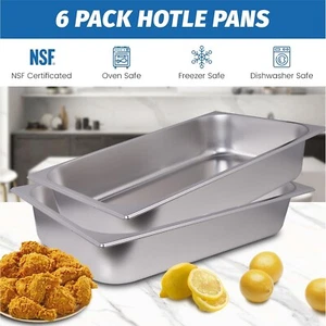 Paquete de 6 CMI tamaño completo sartén Gastronorm acero inoxidable 4" contenedor profundo Gastronorm - Imagen 1 de 8
