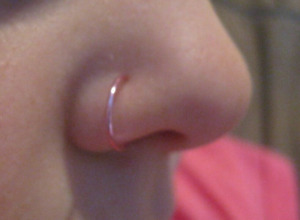 2 Pink Endless Hoops  Nose Rings Hoop Earrings  Body Piercing 11mm