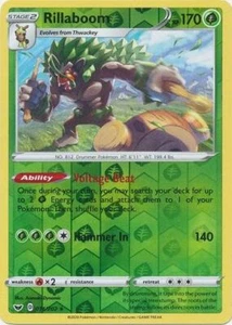 Pokemon Sword & Shield Base Rillaboom Rare Reverse Holo 014/202 - Picture 1 of 1
