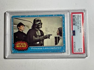 Vintage Topps 1977 Star Wars Trading Card Series 1 Blue Leia Captured #10 PSA 7 - Bild 1 von 6