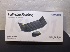 Foldable Bluetooth Keyboard and Mouse, Folding Keyboard Mouse Combo 2.4G+Dual BT - Picture 1 of 4