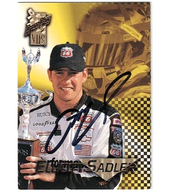 Elliott Sadler signed 1998 PRESS PASS card NASCAR #34 - Image 1 of 2