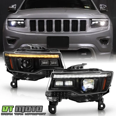 For 2014-2021 Jeep Grand Cherokee Upgrade Full LED Module Headlights w/ Greeting - Image 1 of 4