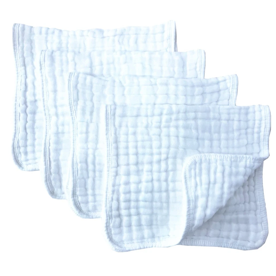 Burp Cloths 4 Pack Large 20in10in 100 Cotton 6 Layers Extra Absorbent and Soft