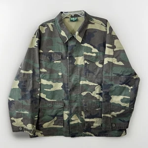 Camouflage Feld Armee Mantel Hemd Herren XL DELF Langarm Knopfleiste Taschen - Bild 1 von 9