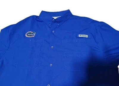 Camisa Columbia PFG Para Hombre Tamiami Manga Corta Grande Azul Florida Gators NCAA Foto 1 de 4
