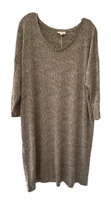 Women’s Pure Jill SZ 1X V-Neck Multicolor 3/4 Sleeve Linen Blend T-Shirt Dress - Picture 1 of 9
