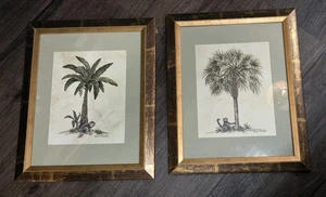 Set Of 2 Dianne Krumel “Monkey & Palm" Lithograph Framed 16 3/4" X 13.5" - Picture 1 of 9