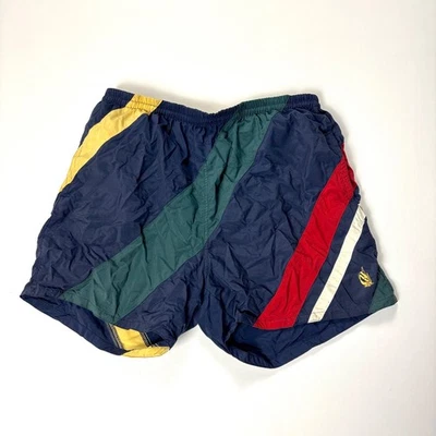 Bañador retro vintage Nautica para hombre a rayas talla M forrado con cordón bloques de colores Foto 1 de 4