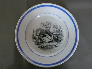 Ancienne assiette en faience de Grigny DM&Cie - thème des oiseaux "FAISANS" - Imagen 1 de 1