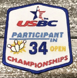 Vintage USBC Participant In 34 Open Championships Bowling Iron On / Sew On Patch - Picture 1 of 3