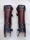 Medieval Knight Greaves - Leather Leg Guard Armor for LARP By MEDIEVAL KNIGHTS