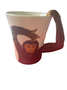 Pier 1 One Imports Monkey Mug Hand Painted Chimpanzee Gorilla Stoneware Mug - Picture 1 of 4