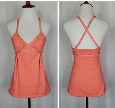 Camiseta sin mangas deportiva Lululemon espalda cruzada talla 4 sujetador incorporado  Foto 1 de 4