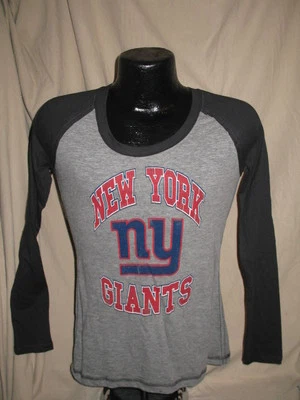 Camisa estilo raglan futebol americano New York Giants feminina tamanho macio nova com etiquetas macia NFL - Imagem 1 de 3