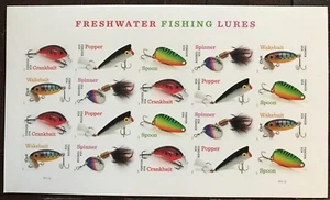NDC 2025 IMPERFORATE FISHING LURES NO DIE CUTS PANE - Picture 1 of 1