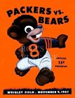 Chicago Bears Green Bay Packers Game Program Poster Vintage Football Wrigley 
