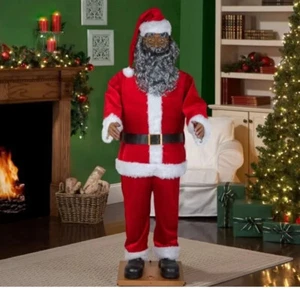 Life Size African American Santa Claus Animated Dancing Christmas 5.8ft NEW - Picture 1 of 1