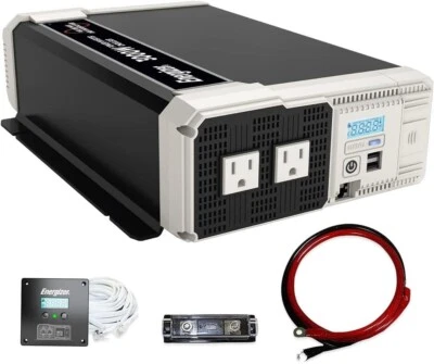 Energizer 3000 Watt 12V to 110v Pure Sine Wave Inverter Dual AC Outlets & USB - Image 1 of 4