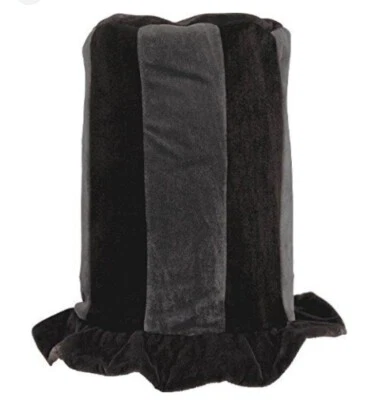 Halloween 10" Sombrero Negro Felpa Rayas Circo Ringmaster Vampiro Disfraz Foto 1 de 2