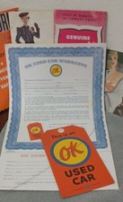 NOS 1930s  1940s 1950s OK CHEVROLET USED CAR TAG/WIRE & WARRANTY PERSONALIZED 4U