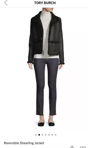 Ladies Tory Burch Black Reversible Shearling Jacket Coat NWT RRP £1399 Size XL - Picture 1 of 24