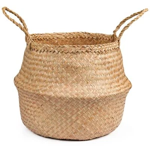 Seagrass Plant Basket Wicker Woven Laundry Basket Basket Planter for Plants I... - Picture 1 of 9