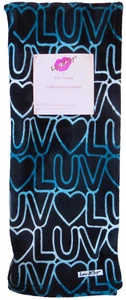 Luv Betsey Ultra Soft Plush Throw Luv Heart Blues/White/Black 50" x 60" BNWT - Picture 1 of 4