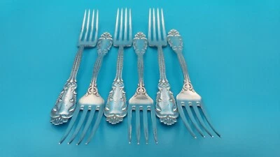 Horquillas "Marina" con incrustaciones de ley (6) de Holmes & Edwards, 1896, monograma A.T.M. Foto 1 de 4