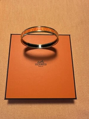 Brazalete Brazalete Vintage Hermes Paris Esmaltado, 2.5" Diámetro y 5/16" Alto/Ancho Foto 1 de 4