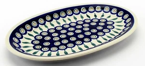 Polish Pottery 12" long Oval Platter by Zaklady Boleslawiec Poland - Picture 1 of 4