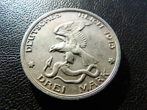 Germany 3 mark 1913 silver coin victory over Napoleon Snake eagle horse (7) - Picture 1 of 6