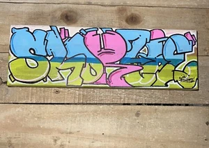 12 X 4 In. Canvas Shortiez Ink Art Painting Gallery Decor Graffiti Cartoon Pink - Picture 1 of 2