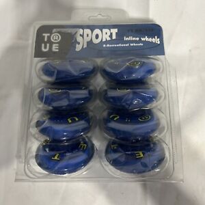 Inline Skates Replacement Wheels 8 Wheels Adult True ~ 72mm 82A ~ BLUE Clear NEW