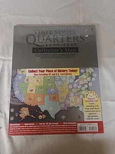 State Quarter Series Collector's Quarters Map 1999-2009 Fold Out Hardcover - Picture 1 of 2