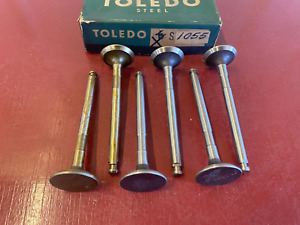 NORS EXHAUST VALVE S-1055 SET (6) PARTS FOR 1939 - 1951 STUDEBAKER CHAMPION