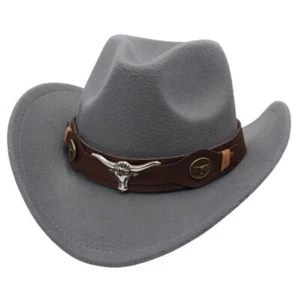 Cowboy hat western Felt Fedora Panama Jazz Cap for men women SOMBRERO VAQUERO - Picture 1 of 15